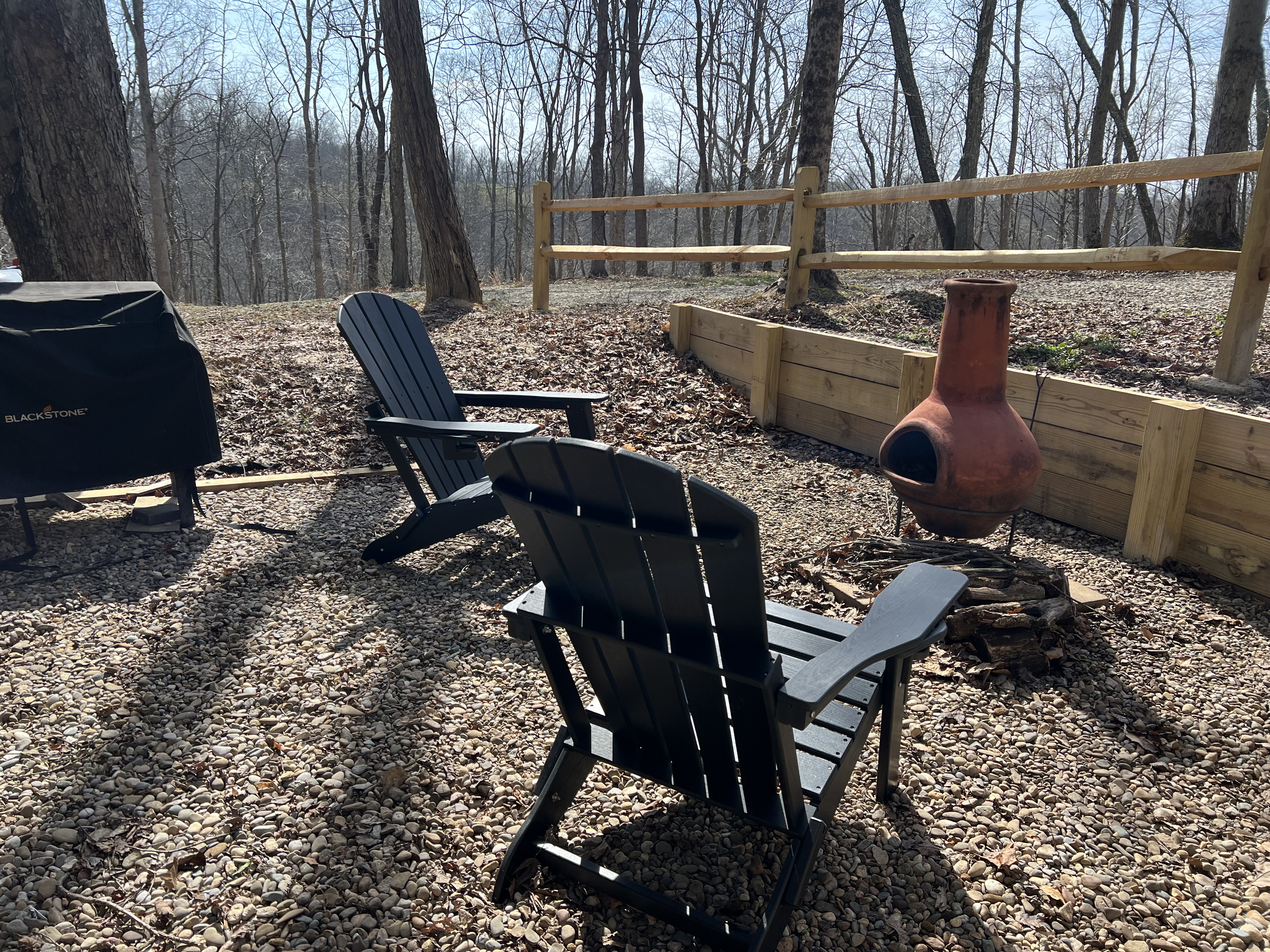 Outdoor firepit and chairs